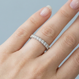 Classic one row round diamond stacking band