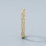 Round diamond twist wedding band