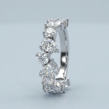 Asymmetrical Pear and Round Brilliant Lab-Diamond Band