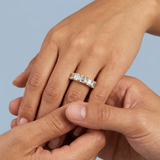 Five-stone asscher cut wedding band