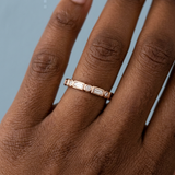 Bezel set stackable wedding ring
