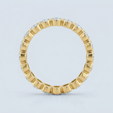 Round diamond bezel set wedding band