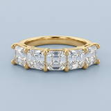 Five-stone asscher cut wedding band