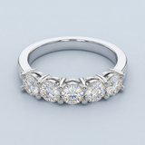 Five diamond shared prong setting