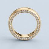 Satin finished wedding band with side diamonds wedding band 6 mm +