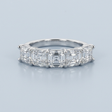 Five-stone asscher cut wedding band