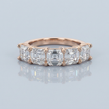 Five-stone asscher cut wedding band