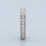 Single row milgrain diamond wedding band