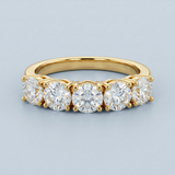 Classic five round diamond wedding ring