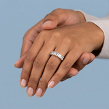 Five-stone asscher cut wedding band