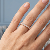 Round diamond bezel set wedding band