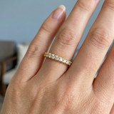 Classic one row round diamond stacking band