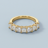 Classic seven stone radiant cut wedding band