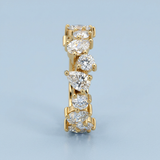Asymmetrical Pear and Round Brilliant Lab-Diamond Band