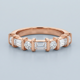Alternating four round wedding band