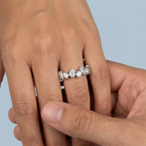 Asymmetrical Pear and Round Brilliant Lab-Diamond Band