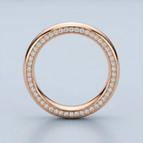 Wedding band with side diamonds wedding band 6 mm +