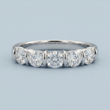 Five stone diamond wedding band