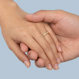 Bezel set stackable wedding ring