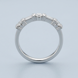 Alternating three round wedding band