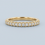 Classic one row round diamond stacking band