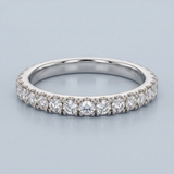 Classic one row round diamond stacking band