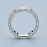 Satin finished Flat band with side diamonds 6 mm +