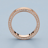 Satin finished Flat band with side diamonds 6 mm +