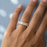 Classic seven stone radiant cut wedding band