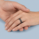 3.25mm shared prong black diamond band