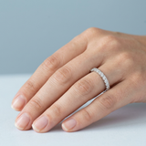 Classic one row round diamond stacking band