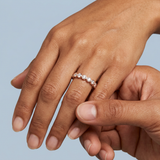 Round diamond bezel set wedding band