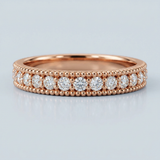 Thin and beautiful milgrain round diamond band