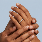 Round diamond bezel set wedding band