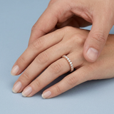 Classic one row round diamond stacking band