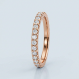 Classic one row round diamond stacking band