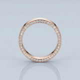 High polished flat band with side diamonds 6 mm +