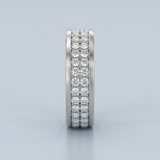 Dual-Row Round Brilliant Lab-Grown Diamond Band