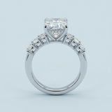 Radiant Engagement Ring with Radiant Lab-Grown Diamond Accents