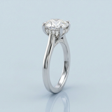 Round Brilliant Two-Tone Solitaire with Diamond Bridge & Hidden Halo