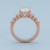 Radiant Engagement Ring with Radiant Lab-Grown Diamond Accents