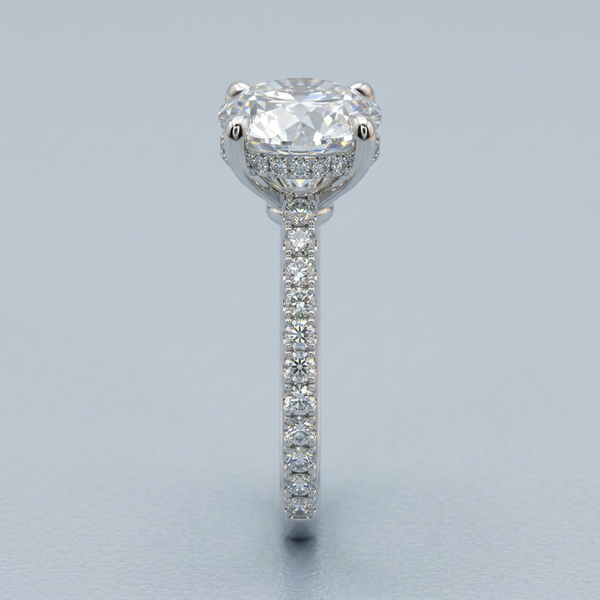 Side view of the white gold engagement ring