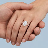 Side Edge Halo Ring & Oval Cut Diamond