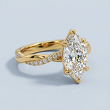 Marquise Cut Lab-Grown Diamond Twist Engagement Ring