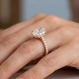 Side Edge Halo Ring & Oval Cut Diamond