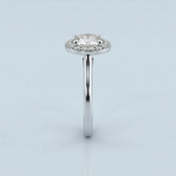 Lab-Grown Diamond Halo Ring with Birthstone Accent