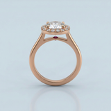 Lab-Grown Diamond Halo Ring with Birthstone Accent