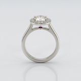 Lab-Grown Diamond Halo Ring with Birthstone Accent