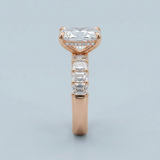 Radiant Engagement Ring with Radiant Lab-Grown Diamond Accents