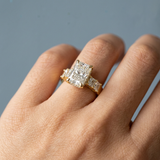 Radiant Engagement Ring with Radiant Lab-Grown Diamond Accents